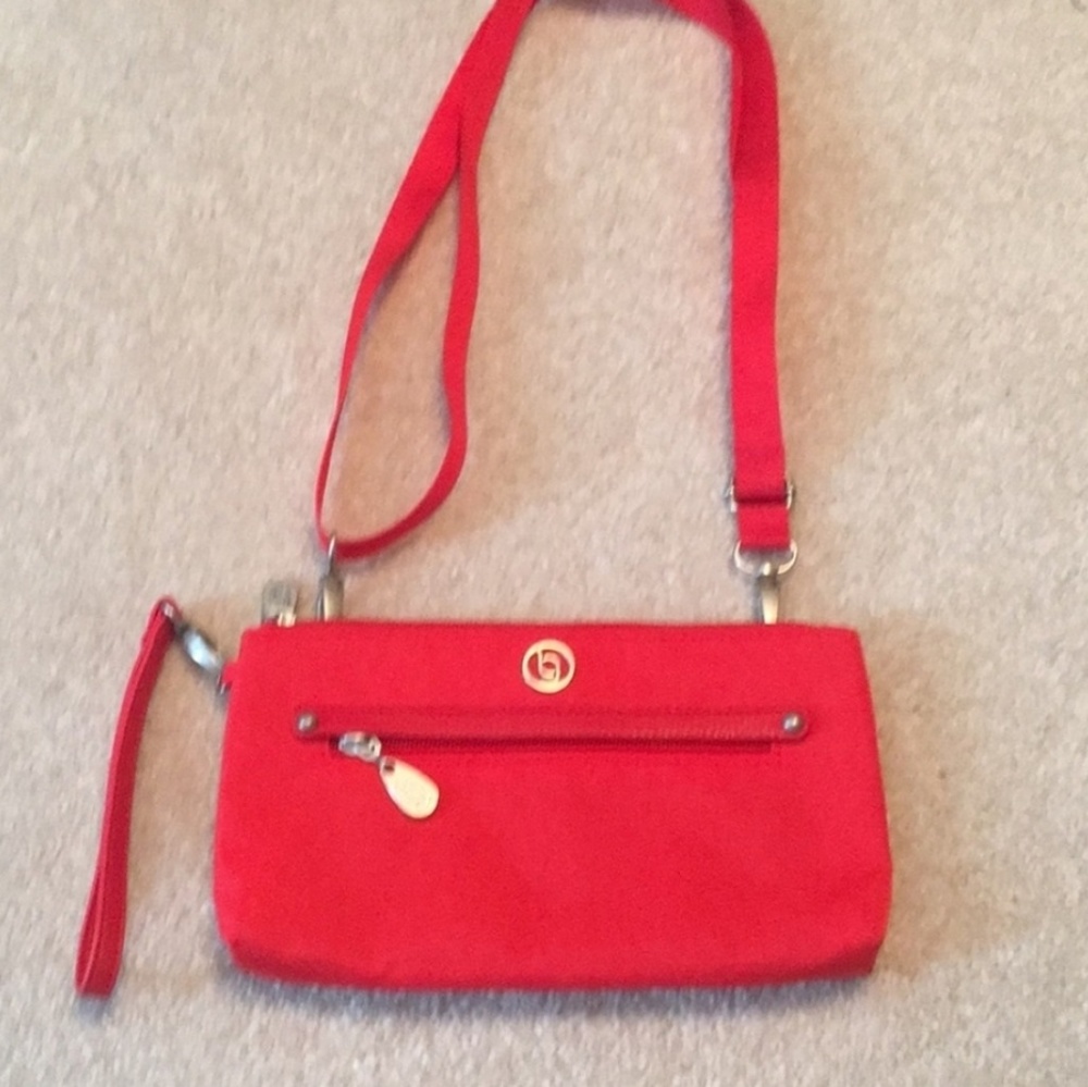 Baggallini red crossbody clutch wristlet new